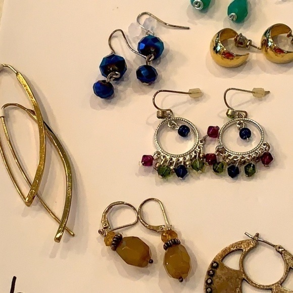 9 pair earring lot bundle one Napier chunky hoops - Picture 5 of 7